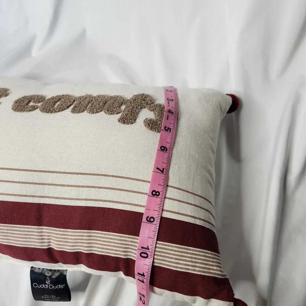 Cuddl Duds Cozy Pillow with Red Accents